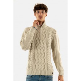 JACOB CABLE KNIT HALF ZIP